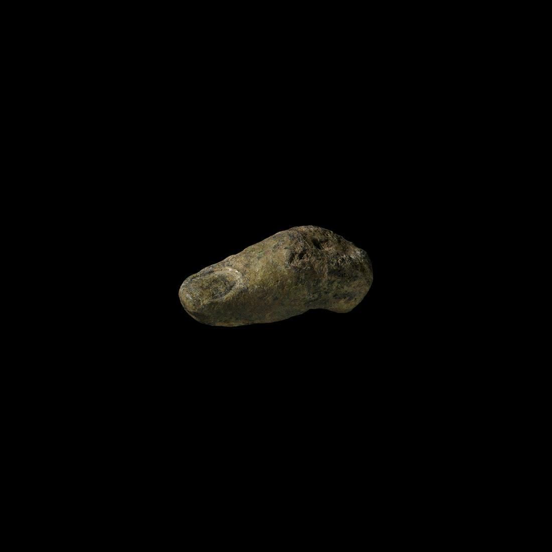 Life-Size Roman Statue Finger: 1st-2nd century AD. A bronze fragment from a statue, forefinger with nail, slightly flexed. 90.4 grams, 53mm (1"). Private collection, Cambridgeshire, UK; acquired prior to 2000. [No Reserve]