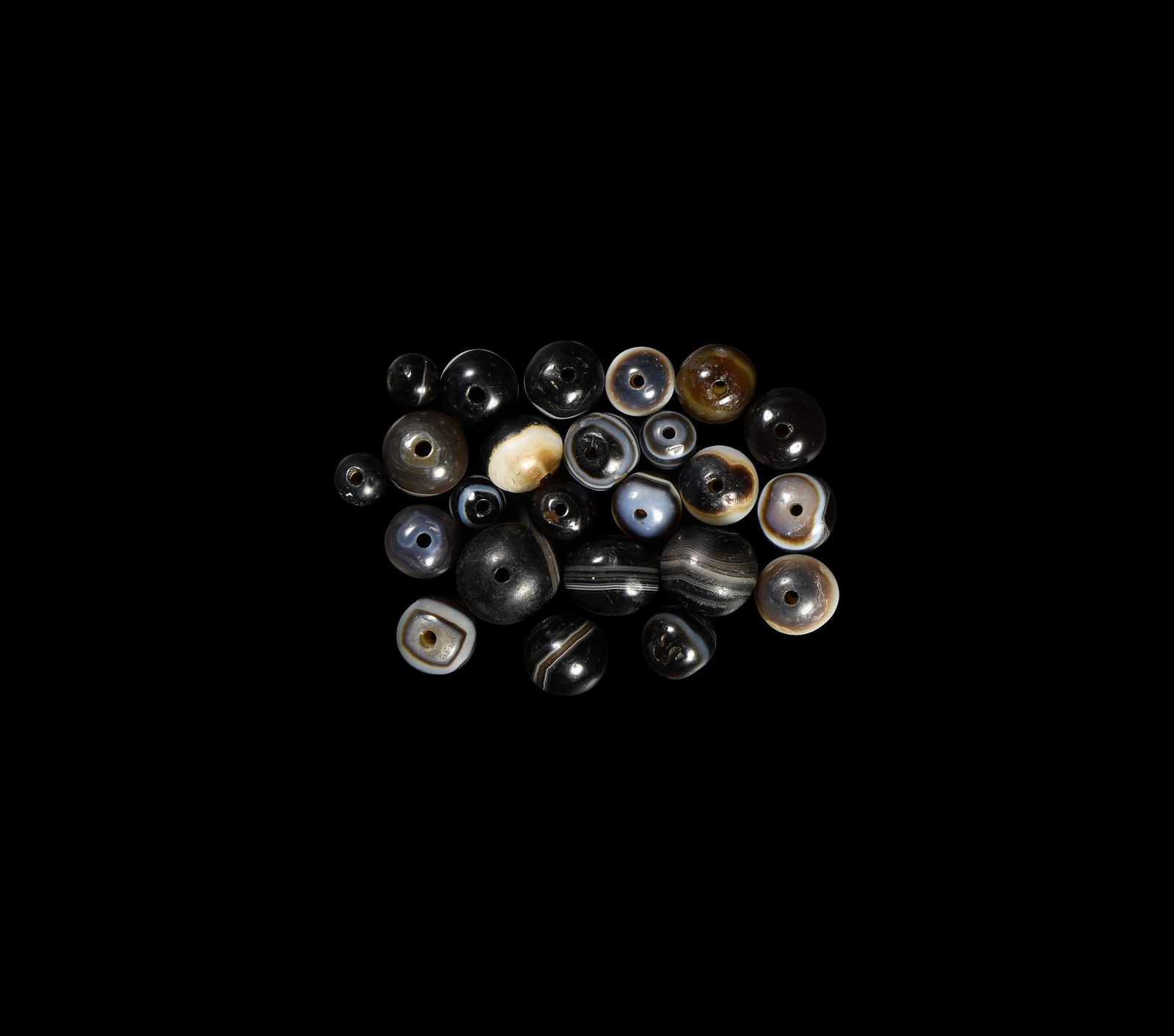 Banded Agate Bead Group (1 of 1)