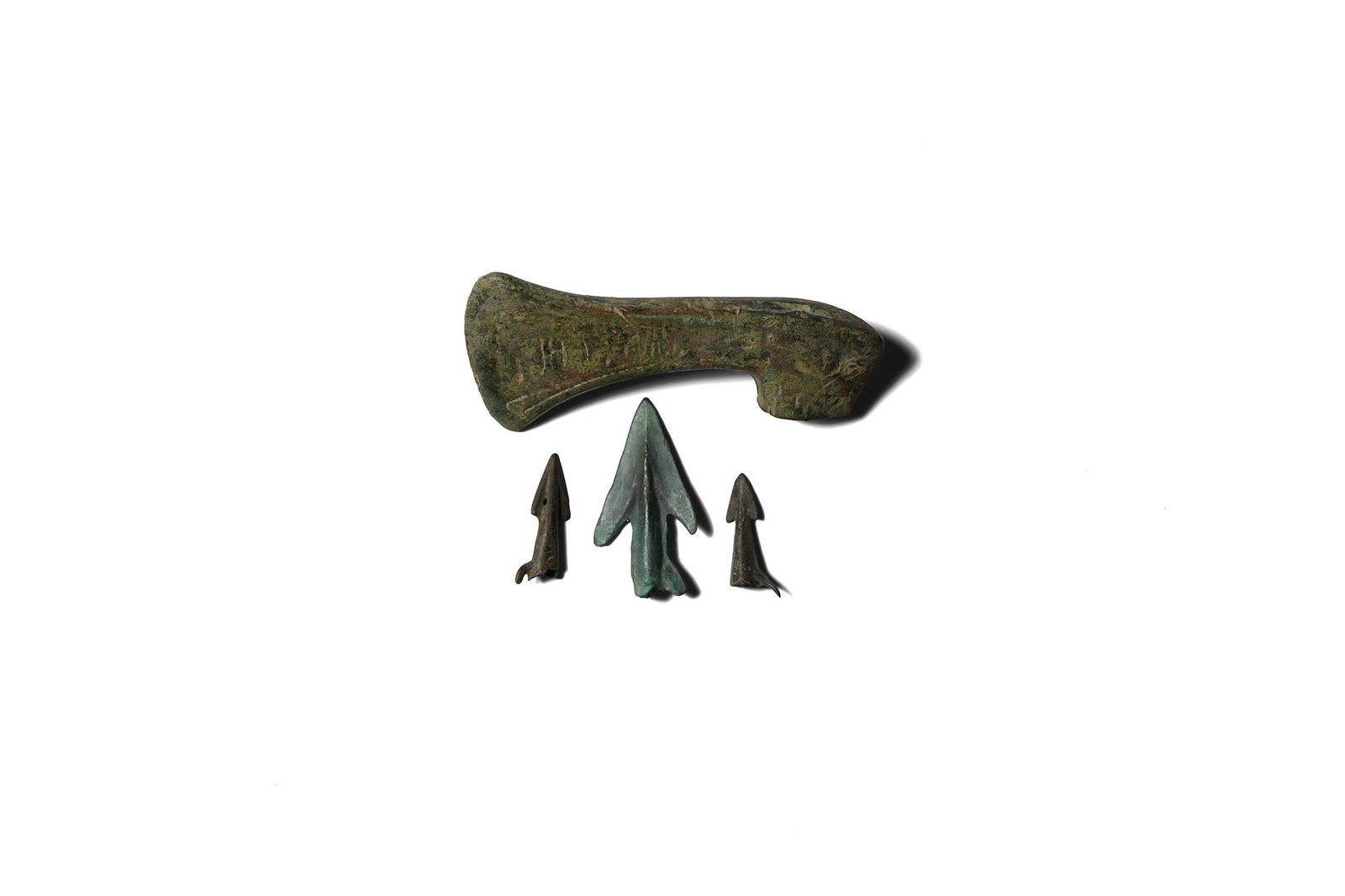 Bronze Age Votive Axehead and Arrowhead Group (1 of 1)