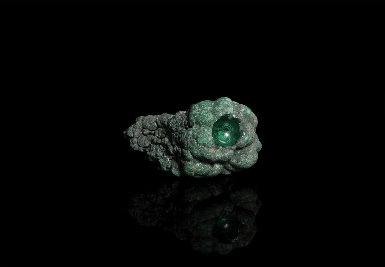 Natural Malachite Sculpture with 'Mickey Mouse' (1 of 1)