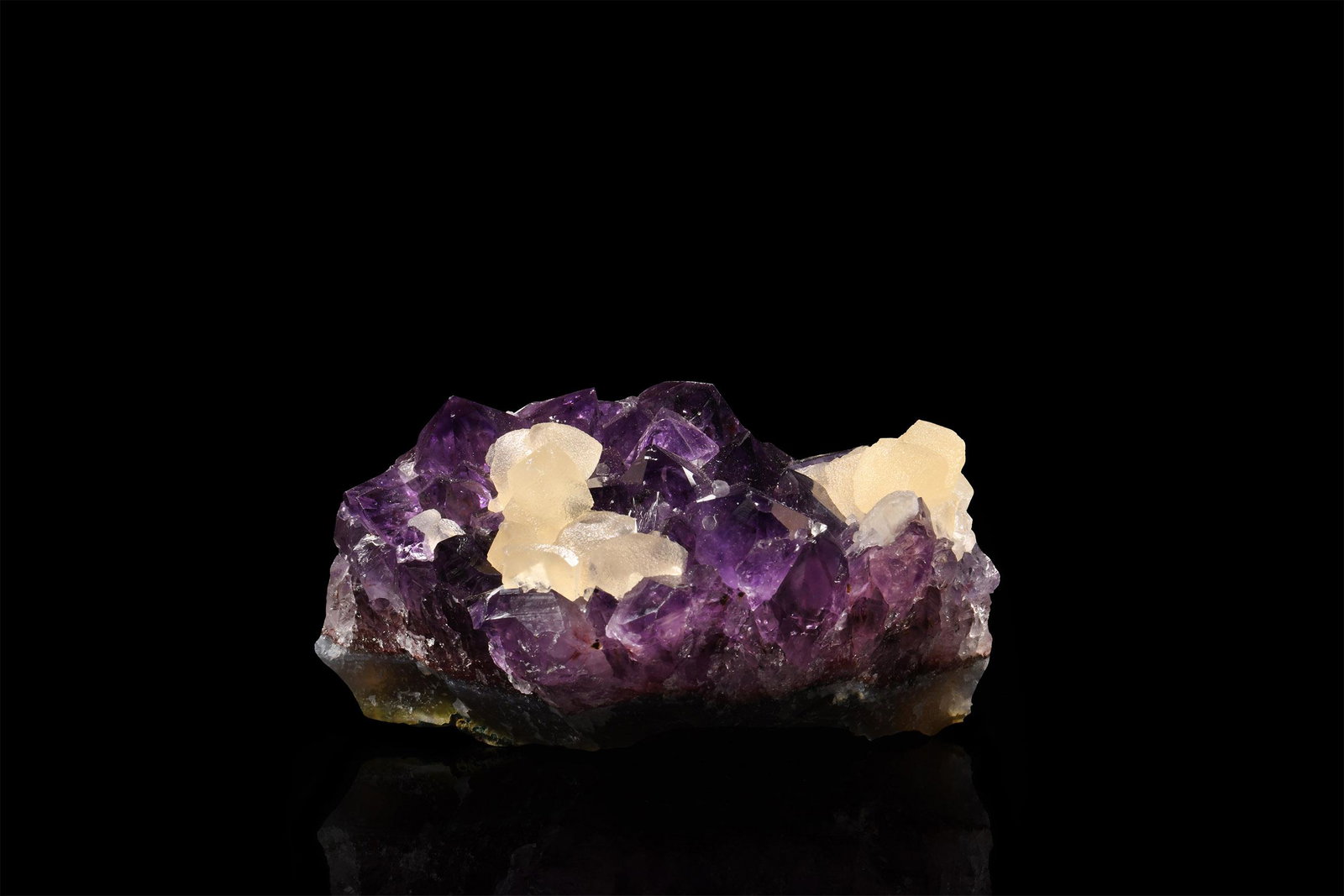 Brazil Calcite on Amethyst Crystal Mineral Specimen (1 of 1)