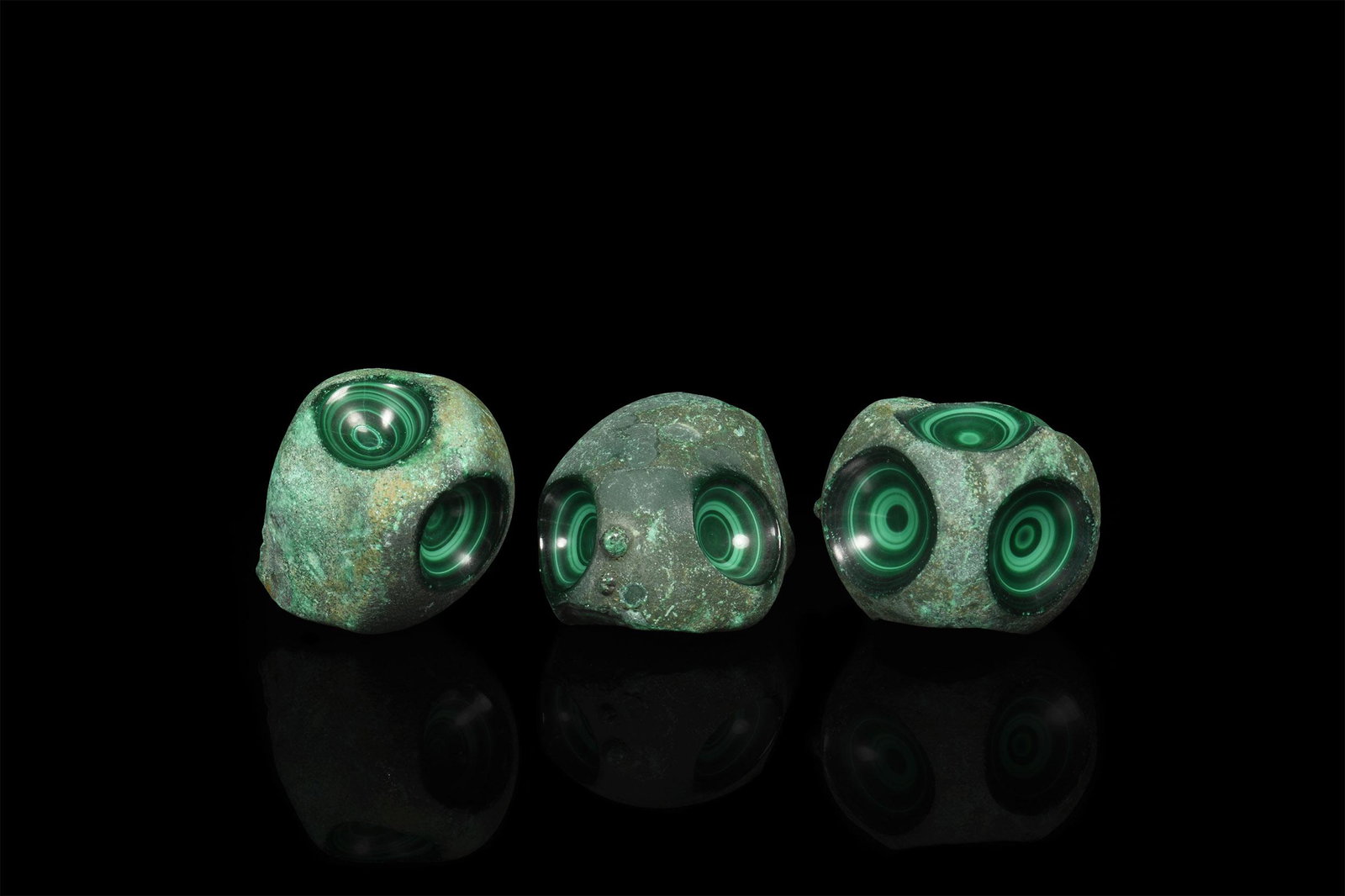 DR Congo Malachite 'Face' Mineral Specimen Group (1 of 1)