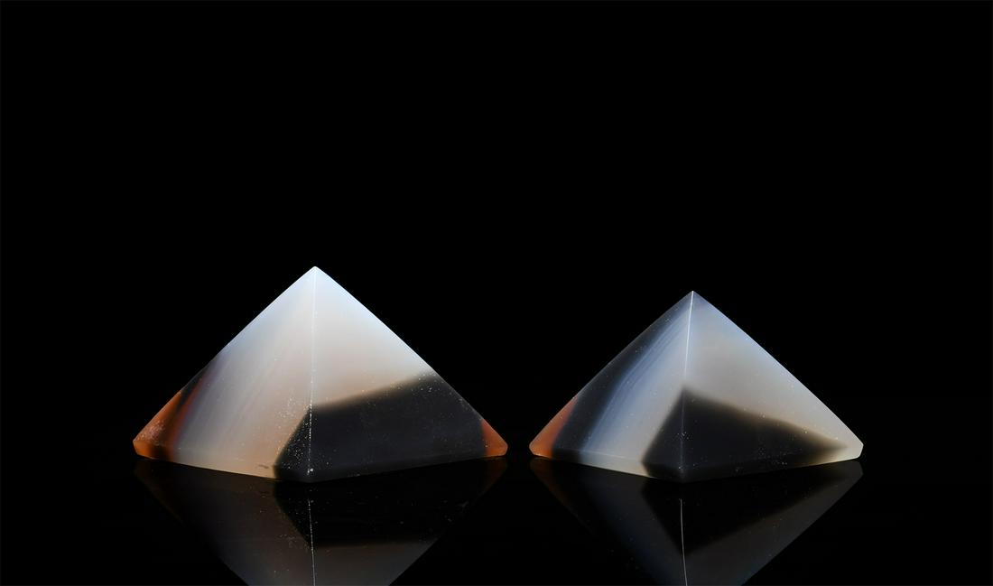 Polished Agate Pyramid Mineral Specimen Pair (1 of 1)