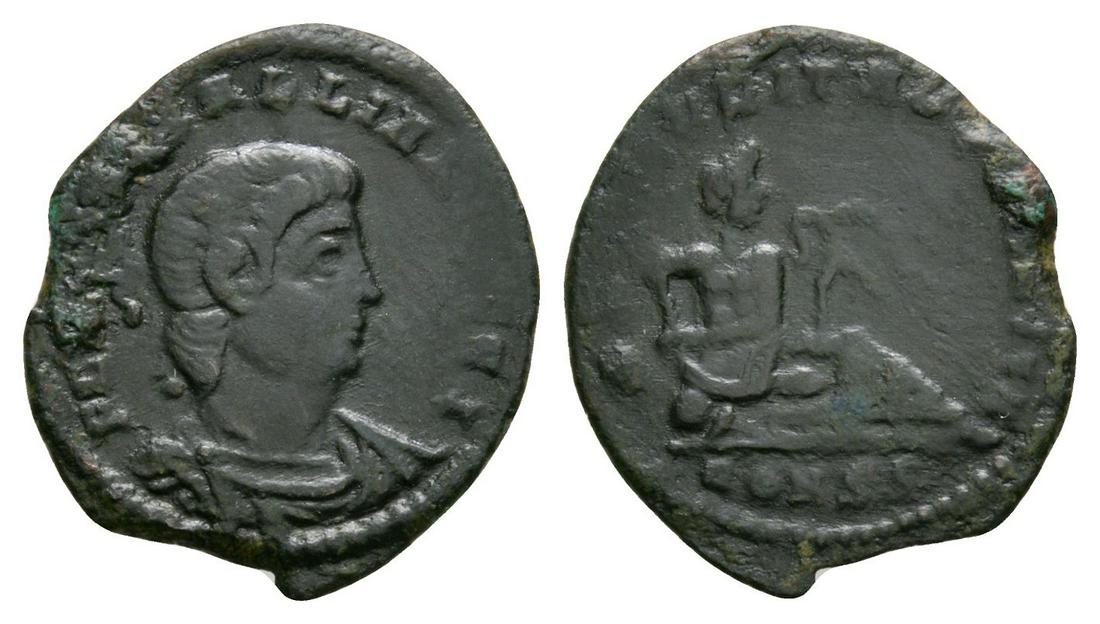 Hanniballianus - Euphrates Reduced Centenionalis: 336-337 AD. Constantinople mint. Obv: HANNIBALLIANO REGI legend with bare-headed, draped and cuirassed bust right. Rev: SECVRITAS PVBLICA legend with river-god Euphrates reclining right resting on sce