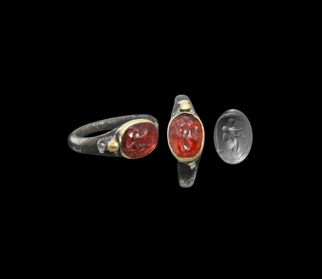 Silver and Gold Ring with Victory Gemstone (1 of 1)