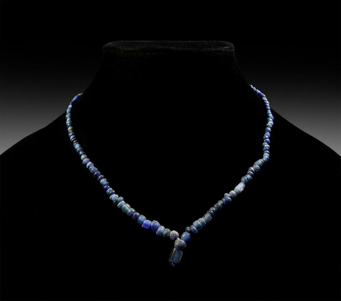Roman Blue Glass Bead Necklace String (1 of 1)