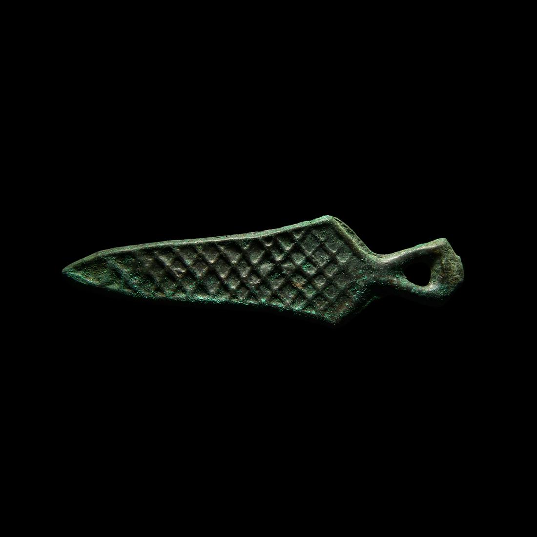 Bronze Age Decorated Dagger Pendant (1 of 1)