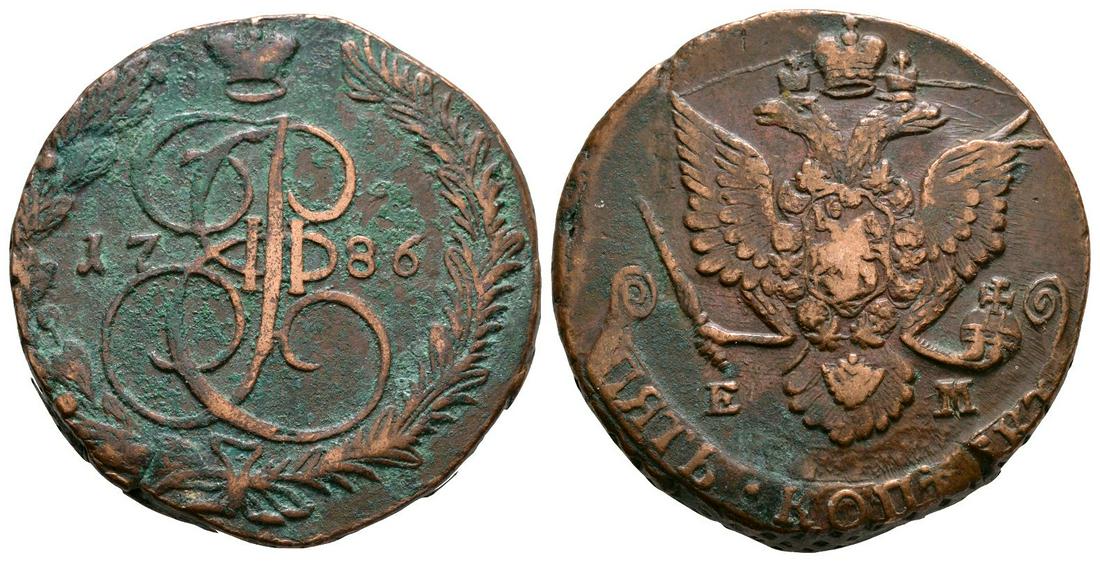 Russia - Catherine II - 1786 - 5 Kopecks (1 of 1)