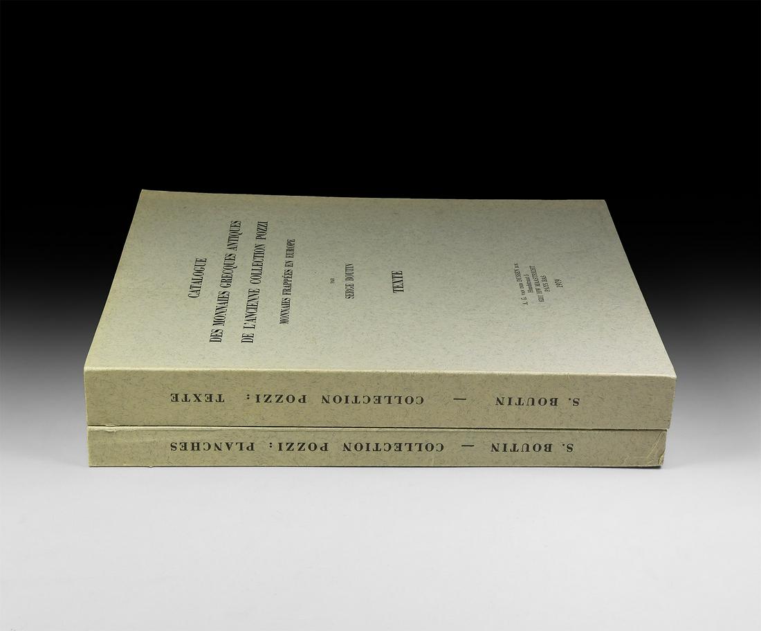 Boutin - Pozzi Collection Greek Coins [2]: Published 1979 AD. Boutin, Serge, Catalogue des Monnaies Grecques Antiques de L'Ancienne Collection Pozzi, 2 volumes, Holland, 1979; paperback, fully illustrated. 1.89 kg, each 28 x 22cm (11 x 8 3/4")