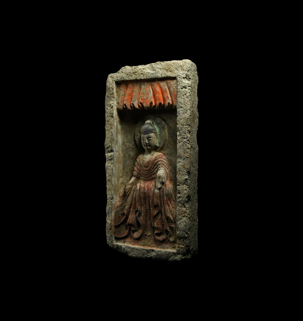Chinese Northern Wei Buddha Brick (1 of 1)