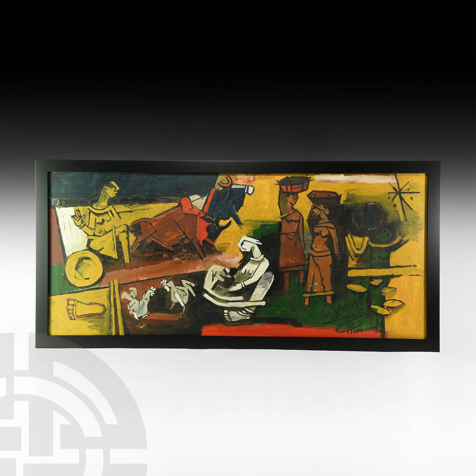 Indian M.F. Hussain Painting of his Days in Pandahar (1 of 1)