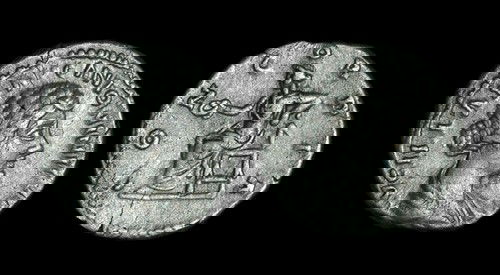 Roman Empire - Lucilla - Concordia Denarius: Rome. 164-168 AD. Obv: LVCILLAE AVG ANTONINI AVG F, draped bust right. Rev: CONCORDIA, Concordia seated left, holding a patera and resting her arm on a statue of Spes. Size/Weight: Silver, 3.20 grams,