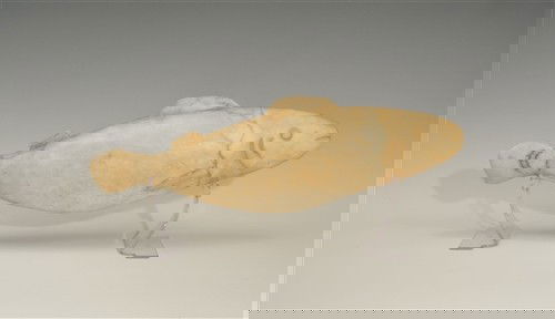 Bronze Age - Anatolia Alabaster Fish: Anatolia, circa 2000 BC. Sculpture in the round of a fish, with mouth, eyes and fins clearly marked. Size/Weight: 2.53 Kg, 385 mm (15 inches). Size/Reference: Size/Provenance: Accompanied by an old h