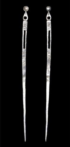 Post Medieval Silver Decorated Hair Pin / Bodkin