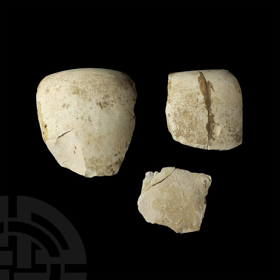 Egyptian Limestone Canopic Jar Fragment Group (1 of 1)
