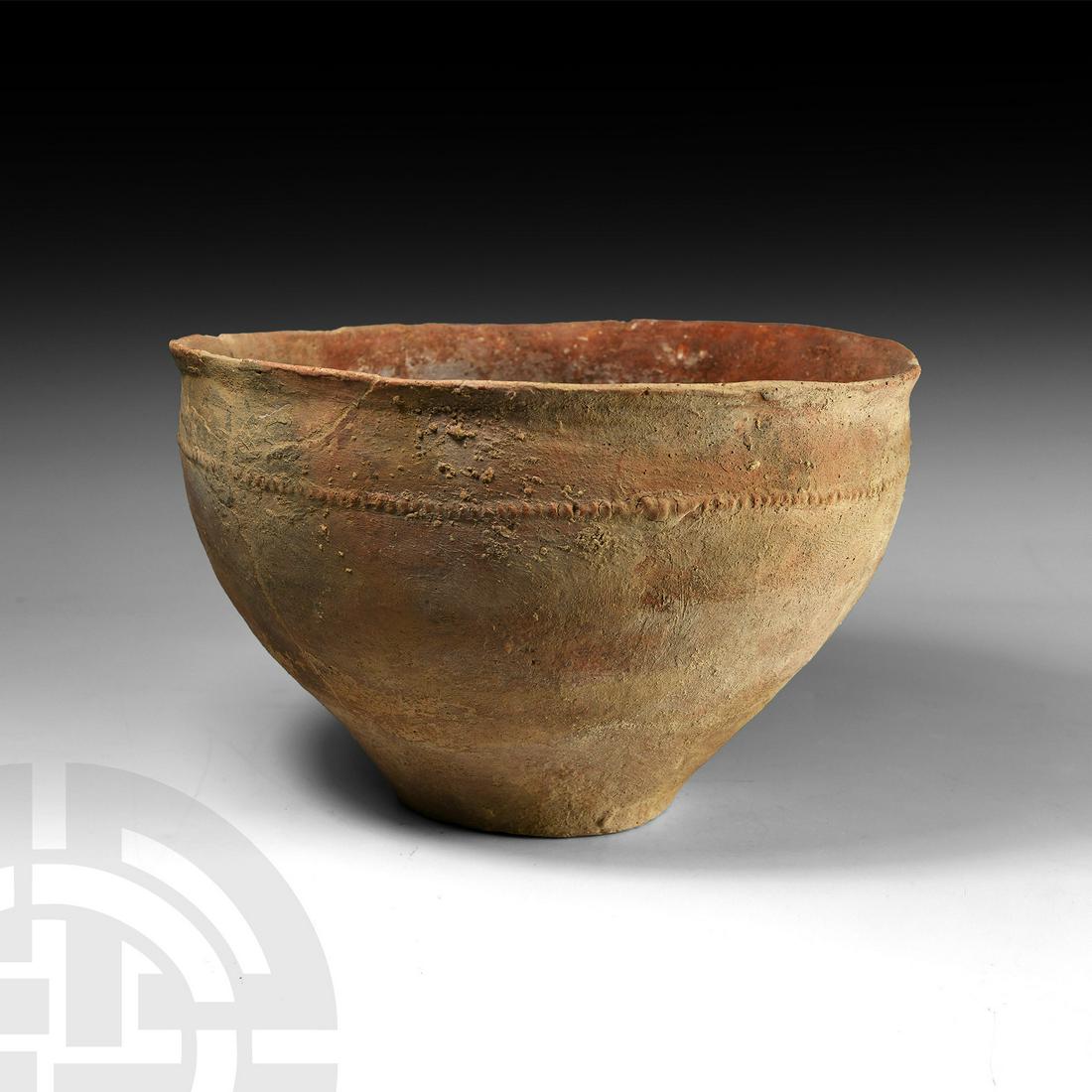 Large Bronze Age Decorated Terracotta Bowl (1 of 1)