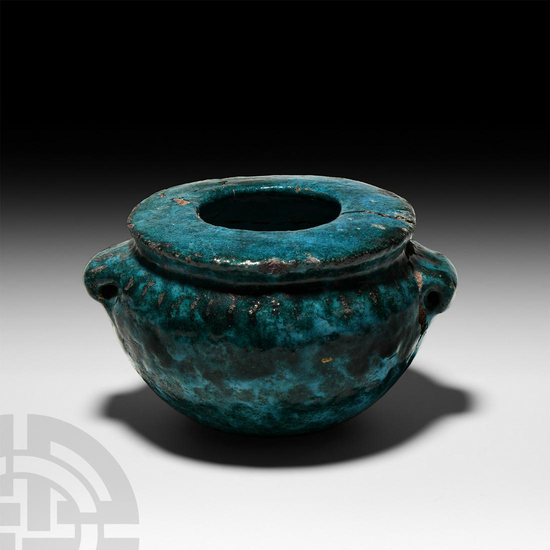 Egyptian Speckled Blue-Glazed Jar (1 of 1)