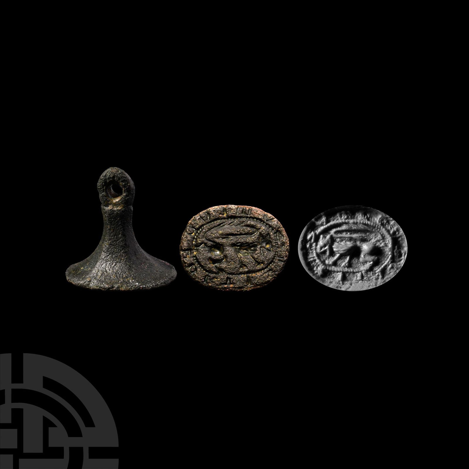 Medieval Oval-Shaped Seal Matrix with Rampant Lion (1 of 1)