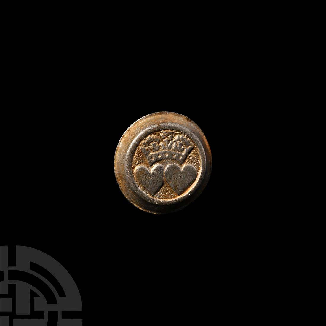 Charles II and Catherine of Braganza Silver Cufflink (1 of 1)