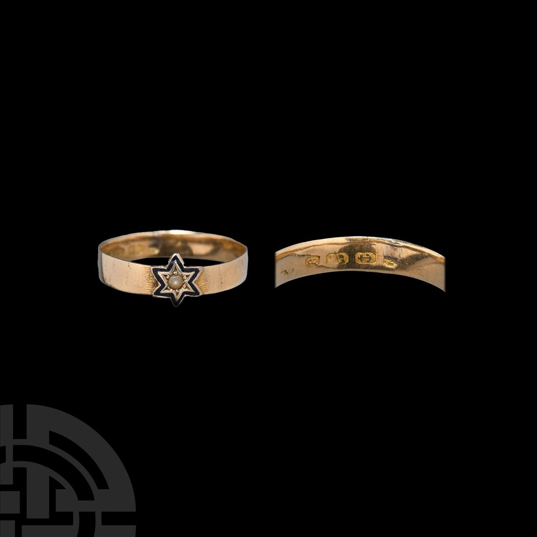 Gold Mourning Ring with Star (1 of 1)