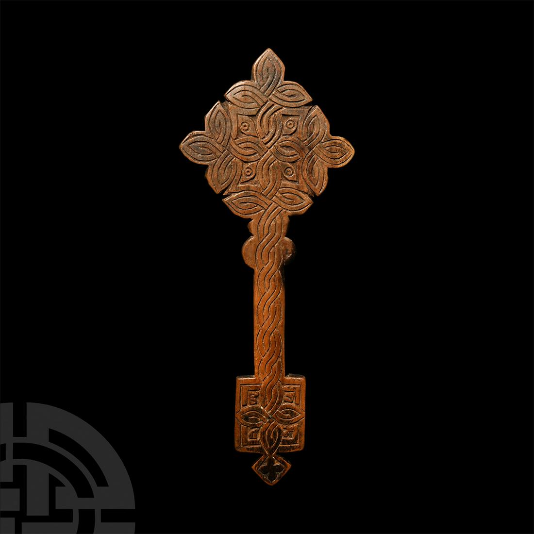 Ethiopian Carved Wooden Hand Cross (1 of 1)