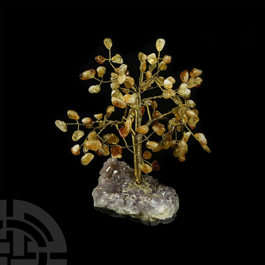 Citrine Gem Tree on Amethyst (1 of 1)