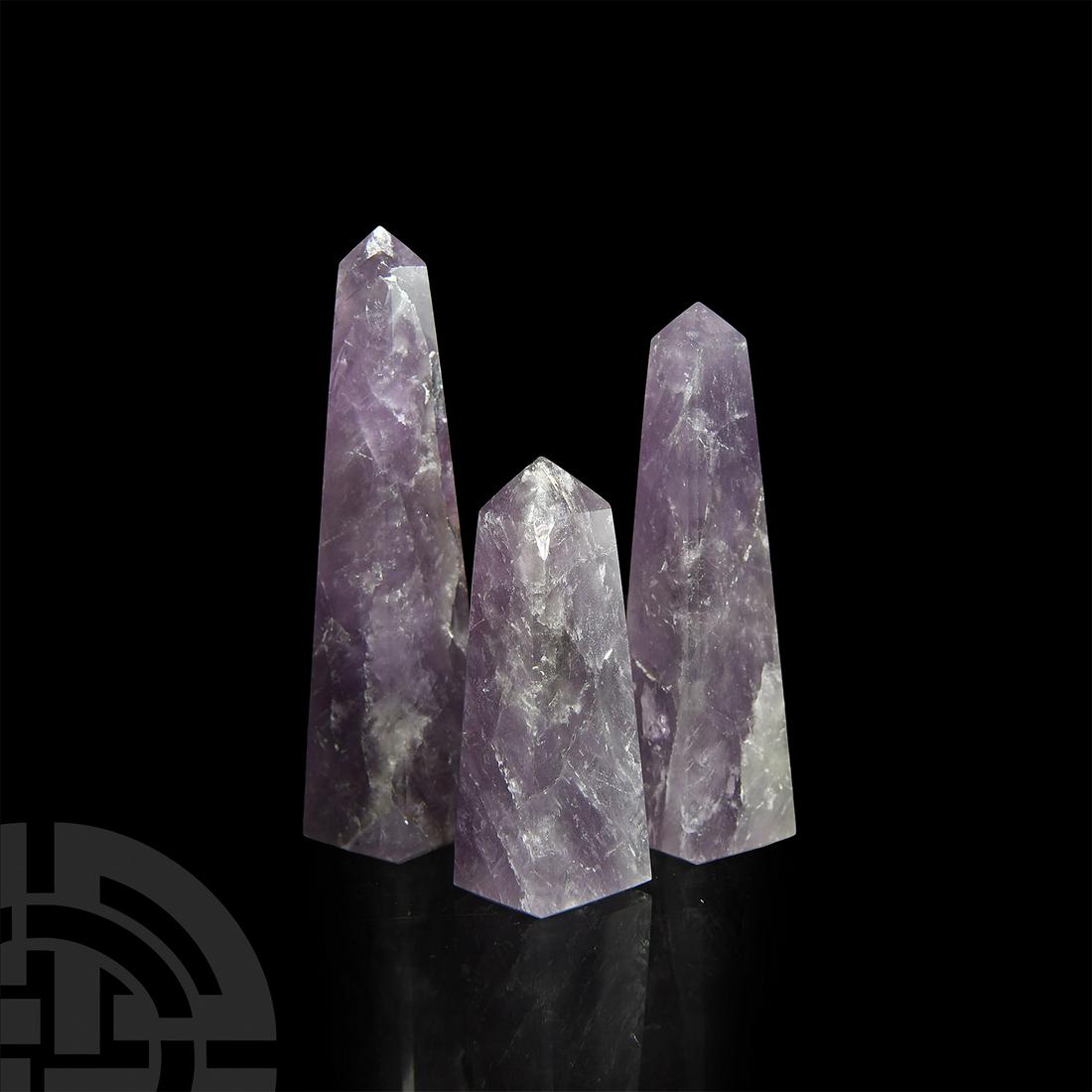 Cut and Polished Amethyst Crystal Obelisk Collection (1 of 1)