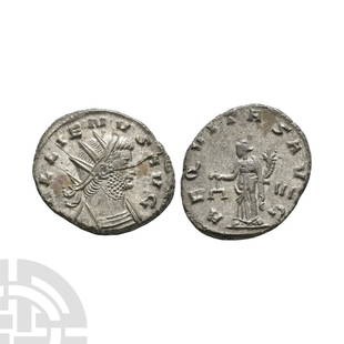 Gallienus - Aequitas Billon Antoninianus: 261-262 A.D. Rome mint. Obv: GALLIENVS AVG legend with radiate and draped bust right. Rev: AEQVITAS AVG legend with Aequitas standing left holding scales and cornucopia; VI in right field. RIC 262;