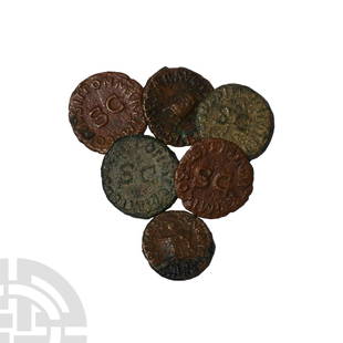 Mixed AE Quadrans [6]: 2nd century A.D. Group comprising: mixed issues and types. 14.57 grams total. Old European collection. [6, No Reserve]