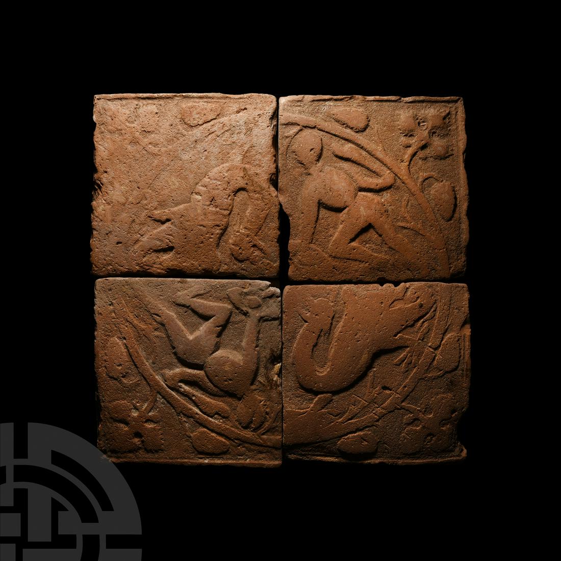 Medieval Set of Tiles with Knights and Dragons (1 of 1)