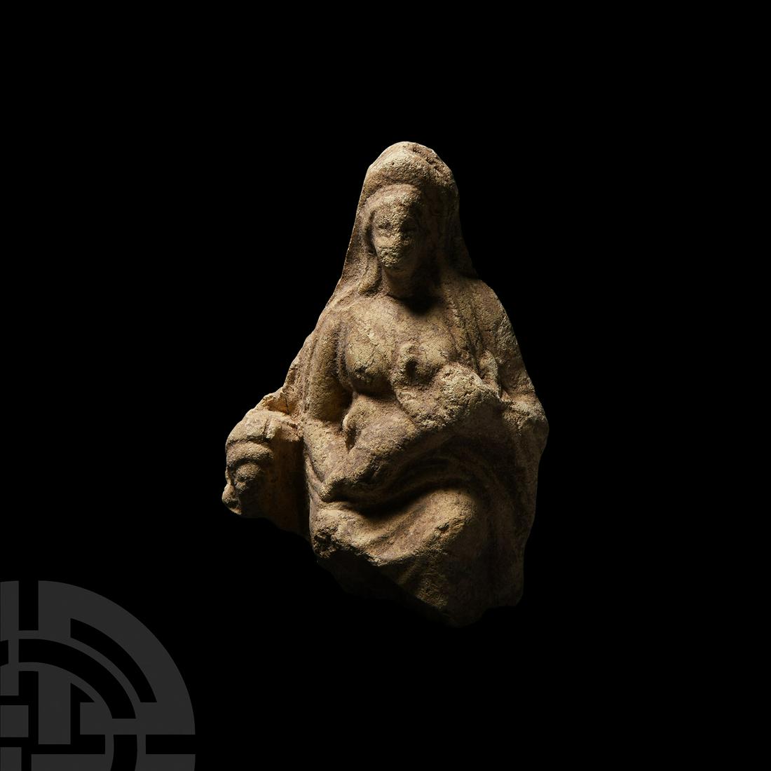 Late Hellenistic Terracotta Mother and Child Plaque (1 of 1)