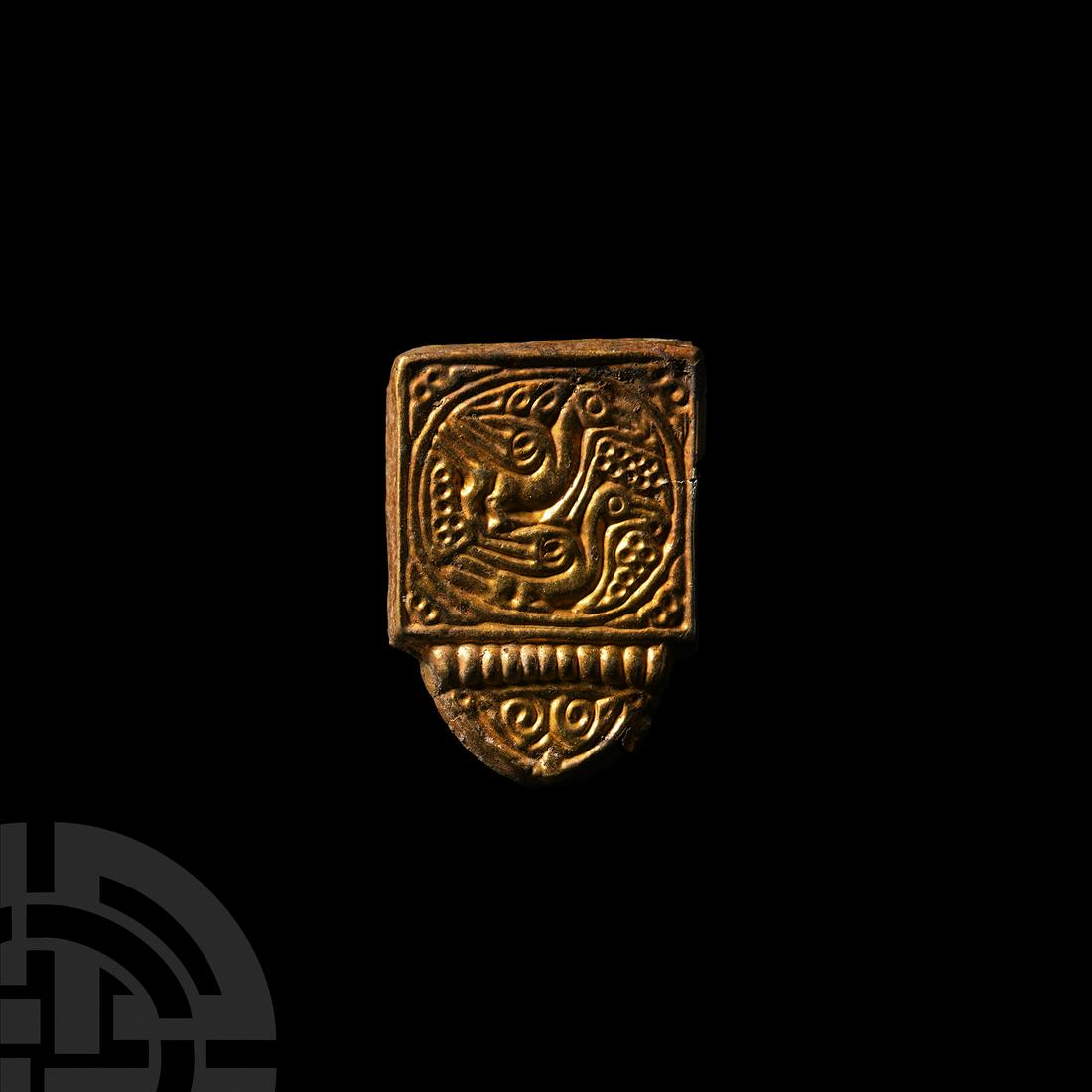 Byzantine Gilt Silver Belt Mount with Birds (1 of 1)