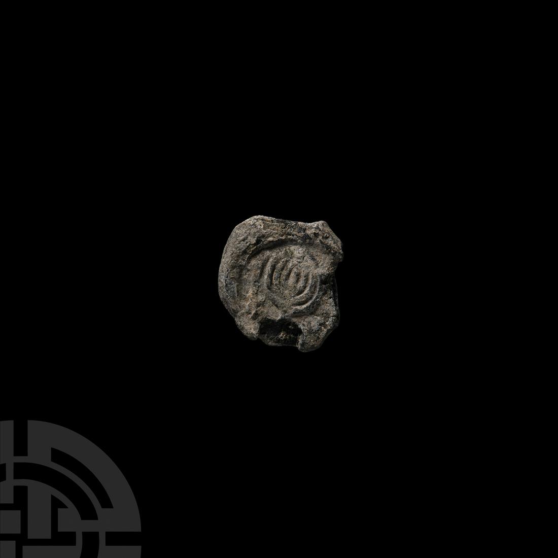 Western Asiatic Lead Menorah Sealing (1 of 1)