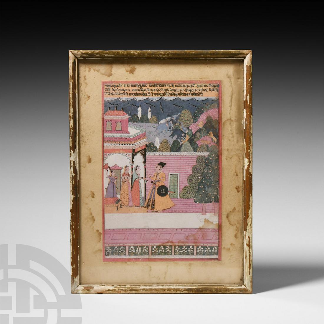 Indian Framed Print with Royal Scene (1 of 1)