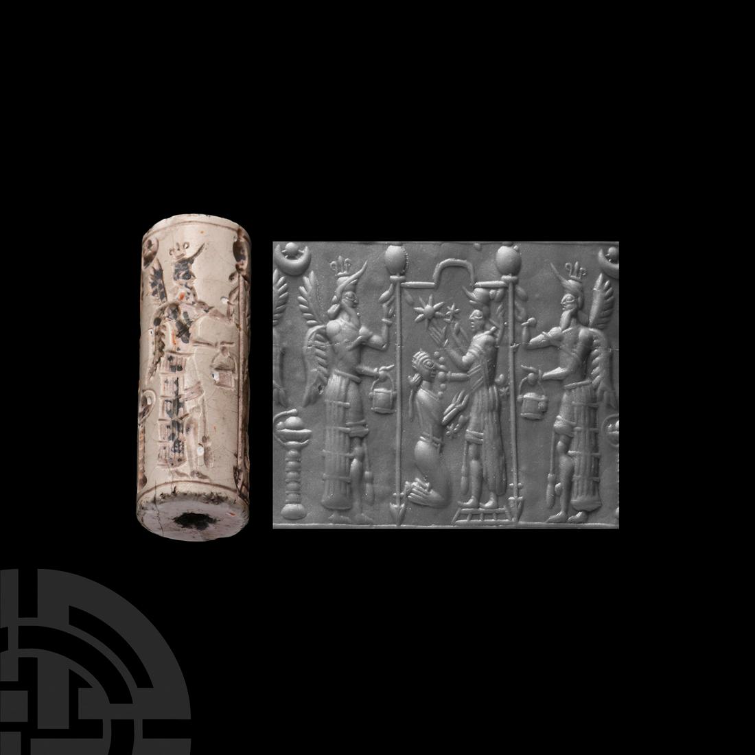 Assyrian Cylinder Seal with Goddess Ishtar (1 of 1)