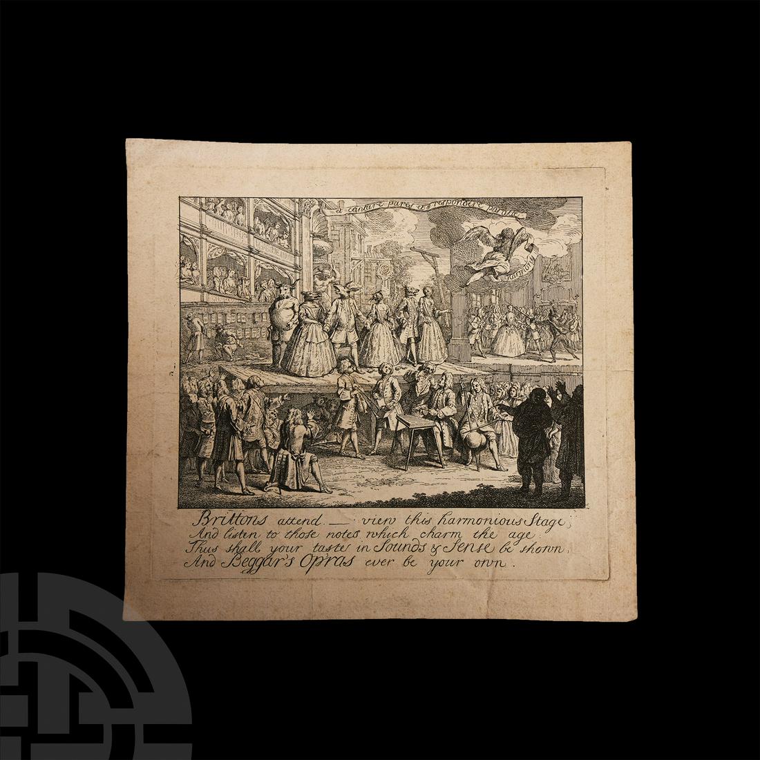'Brittons Attend' Copper Engraving by William Hogarth (1 of 1)