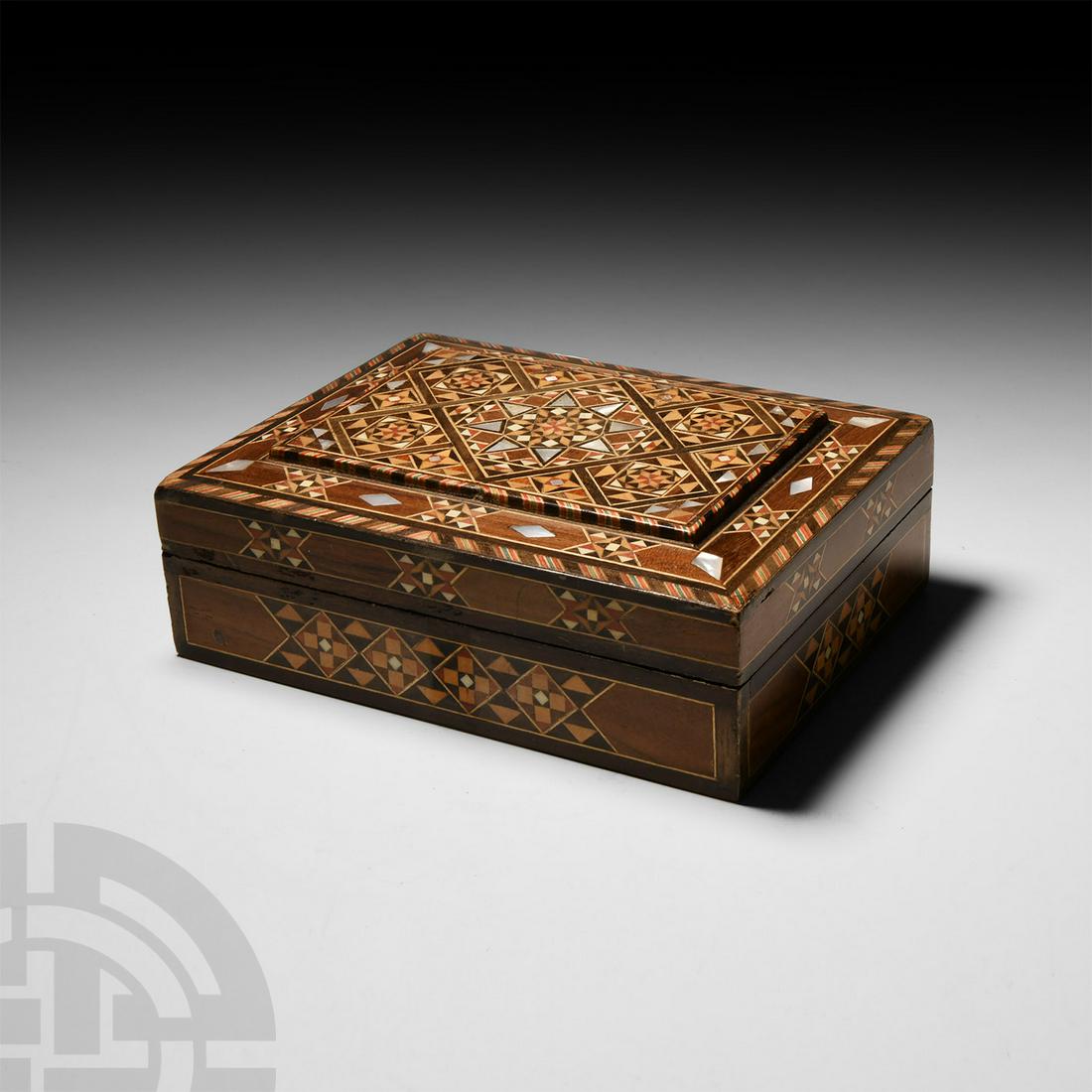 Post Medieval Inlaid Wooden Box (1 of 1)