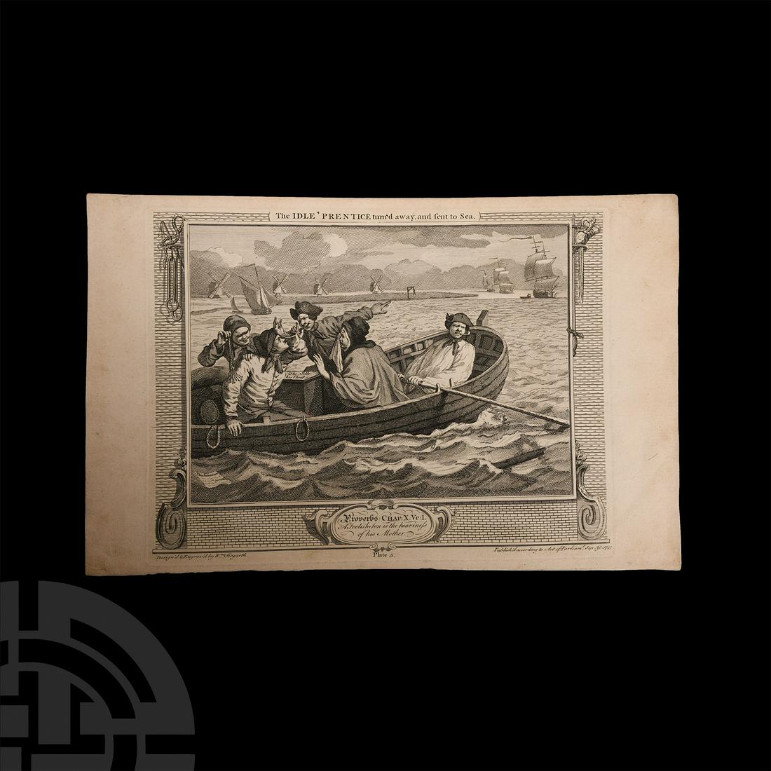 'The Idle 'Prentice, Turn'd Away, and Sent to Sea' Original Copper Engraving by William Hogarth (1 of 1)