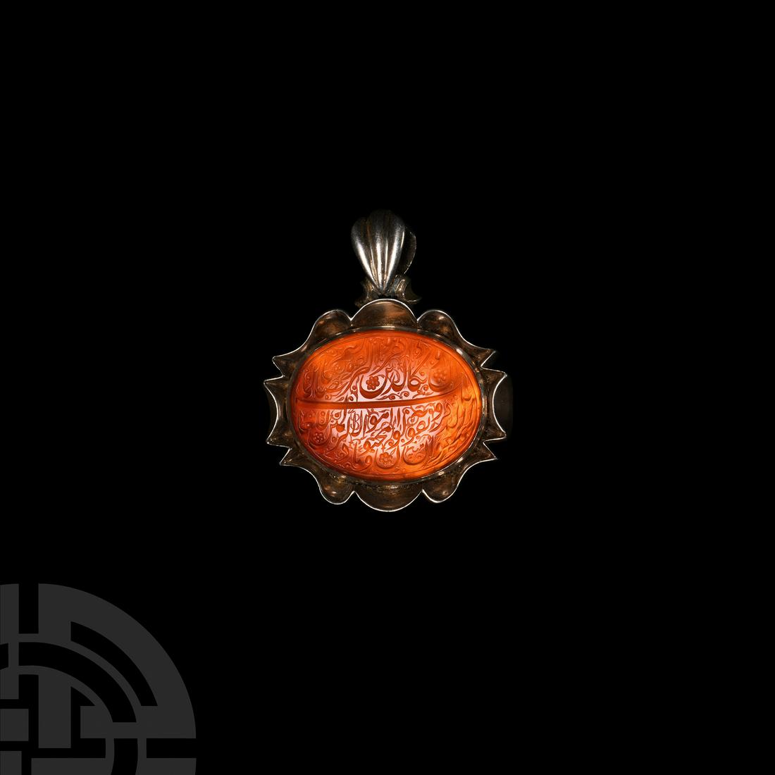 Silver Pendant with Calligraphic Gemstone (1 of 1)