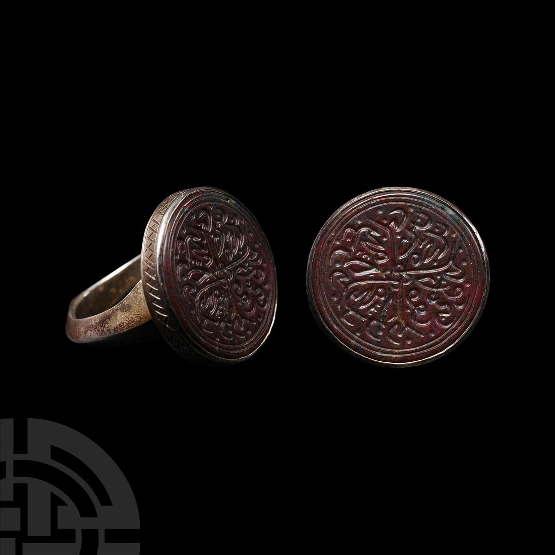 Silver Ring with Calligraphic Jasper Gemstone (1 of 1)