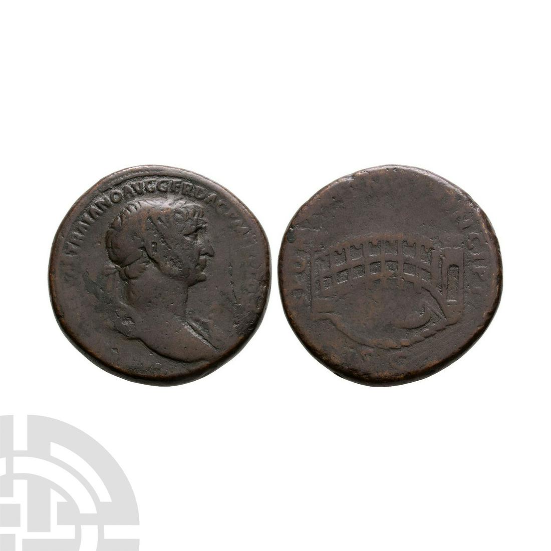 Trajan - 'Danube' Bridge AE Sestertius (1 of 1)