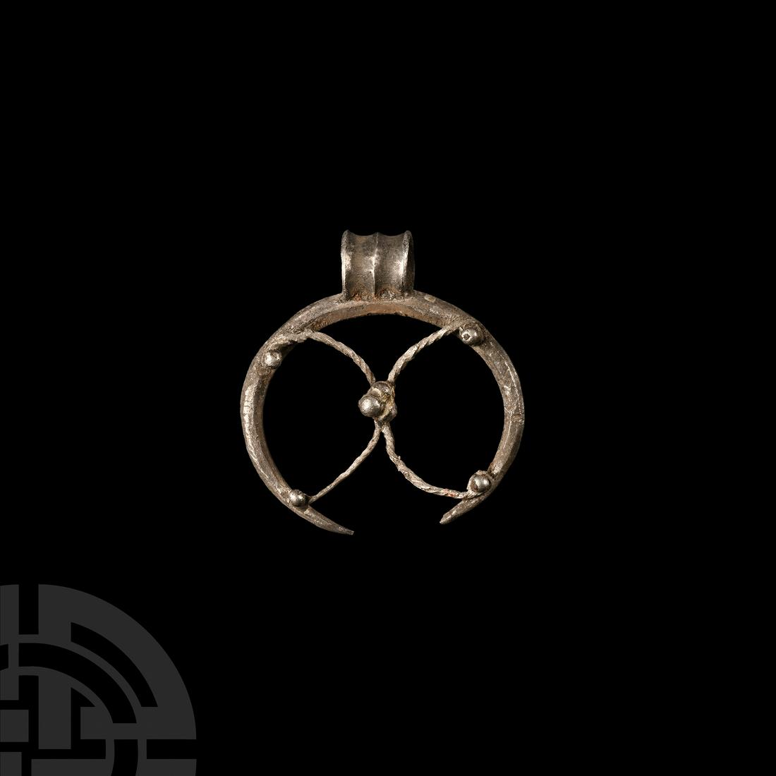 Roman Silver Openwork Lunar Pendant (1 of 1)