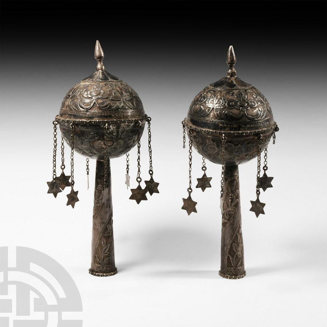 Jewish Silver Rimonim Group (1 of 1)