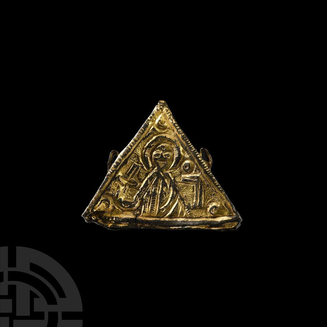 Medieval Gilt Pendant with Saint (1 of 1)