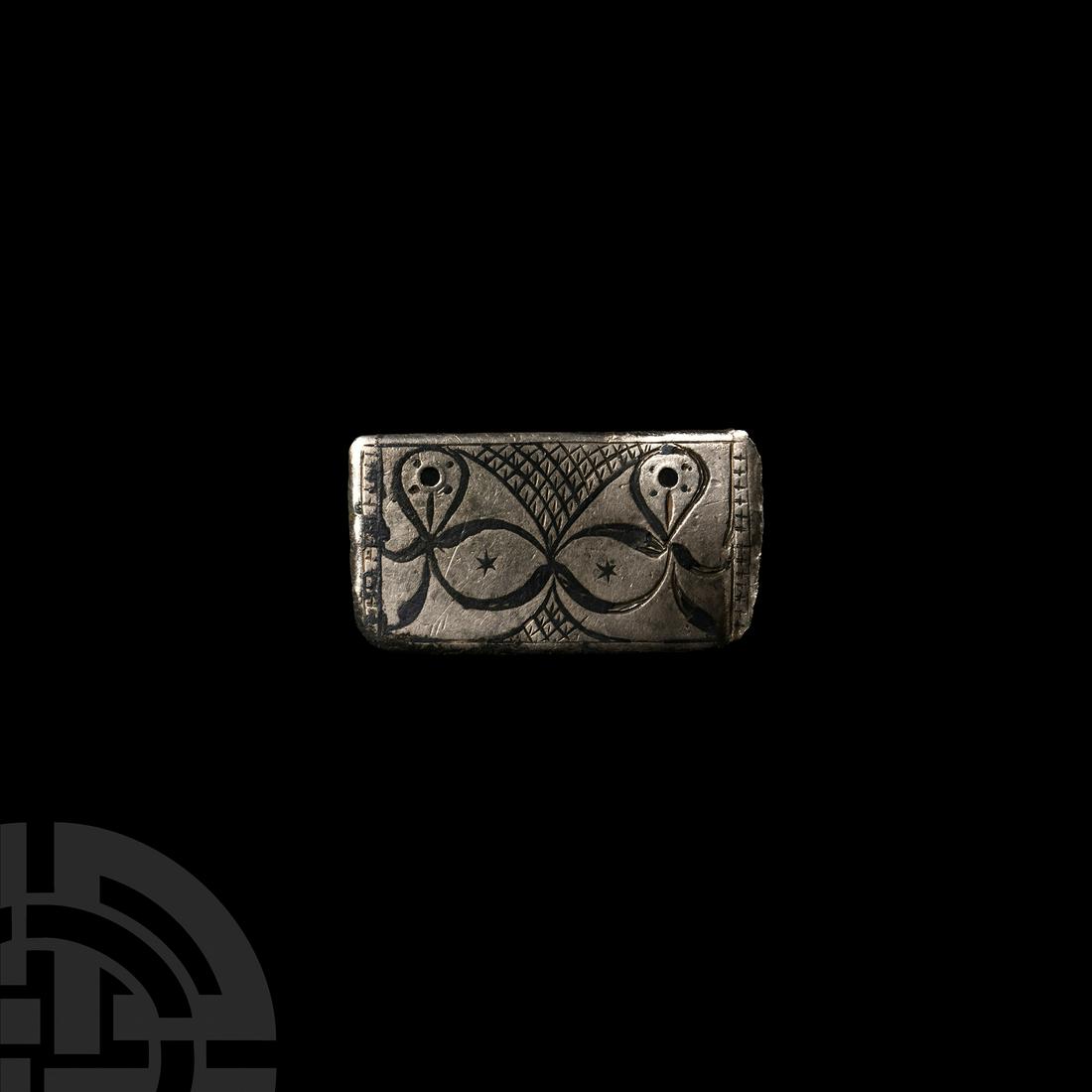 Medieval Silver and Niello Belt Mount (1 of 1)