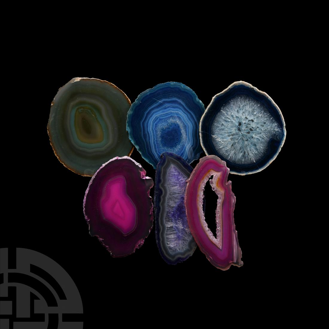 Natural History - Cut and Polished Agate Crystal Geode Slice Group (1 of 1)