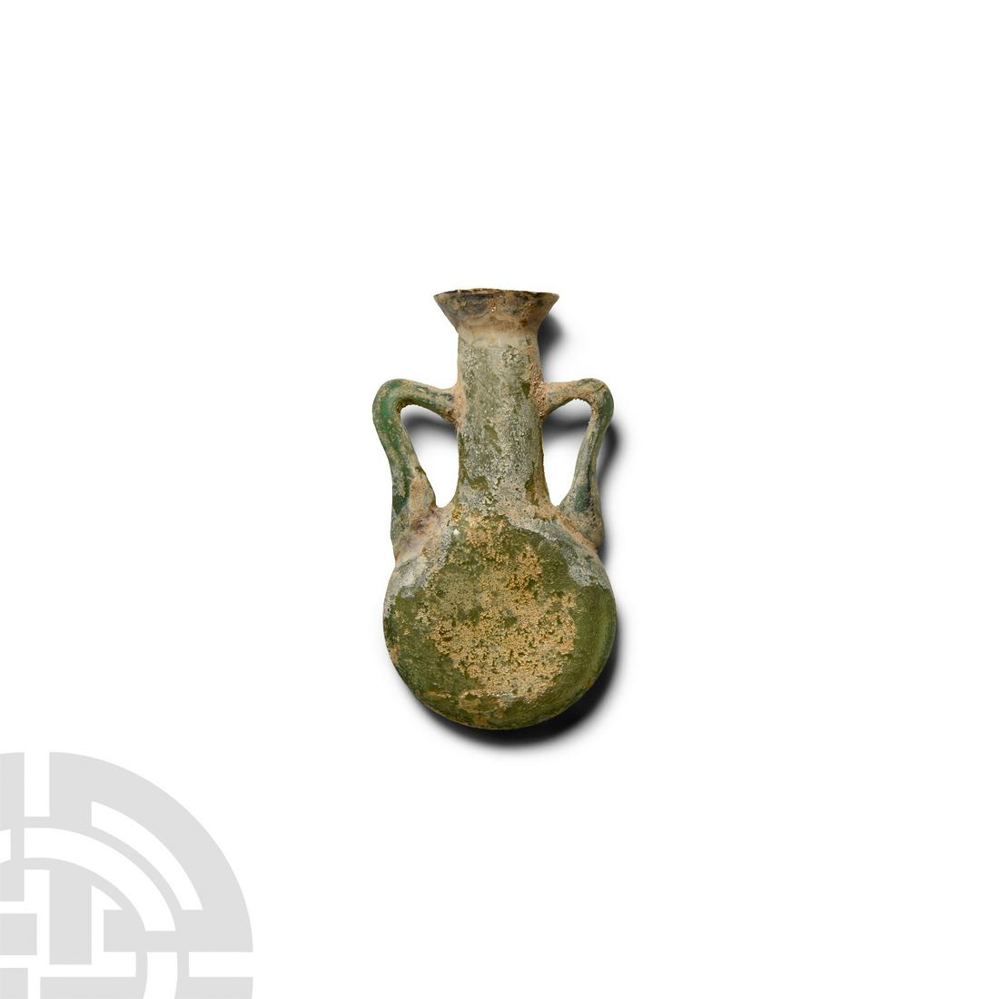 Roman Green Glass Pilgrim's Flask (1 of 1)