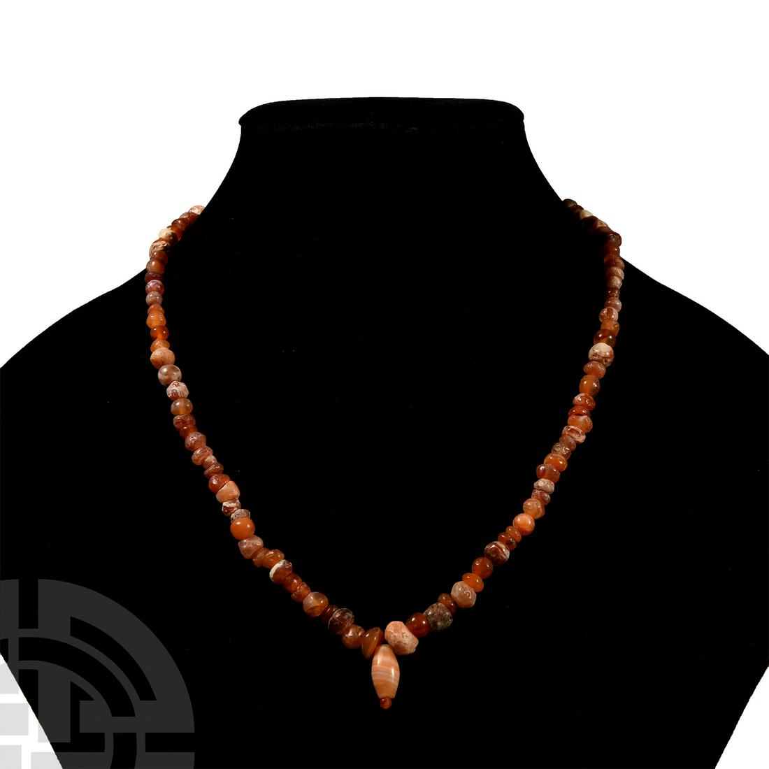 Western Asiatic Carnelian Bead Necklace String (1 of 1)