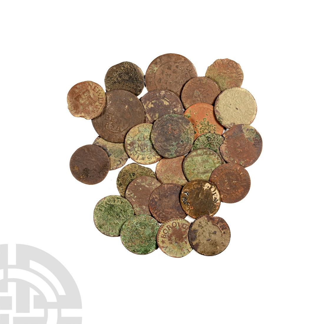 English Tokens - 17th Century - Farthing and Halfpenny Group [26] (1 of 1)