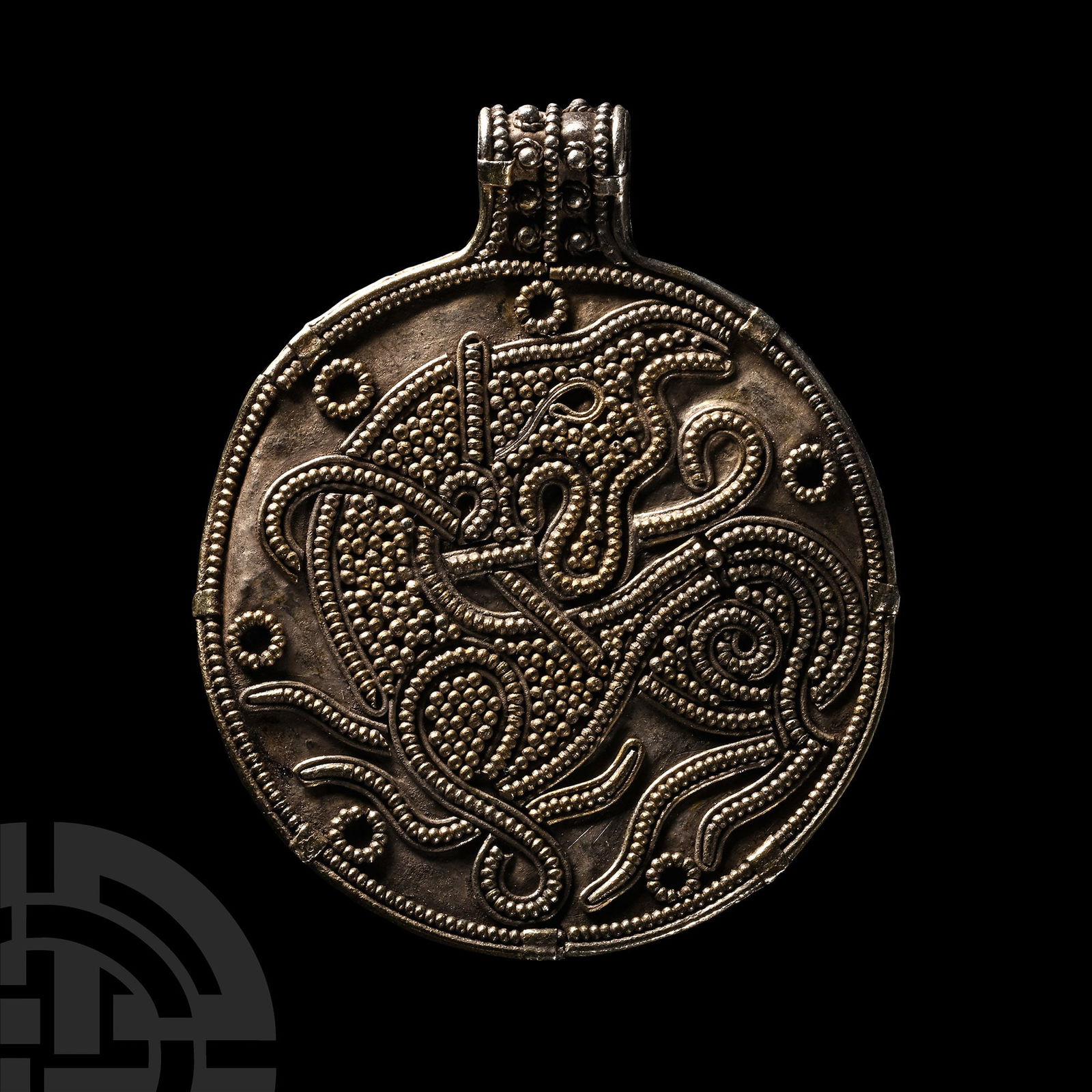 Large Viking Age Silver Pendant with Beast Facing Back (1 of 1)